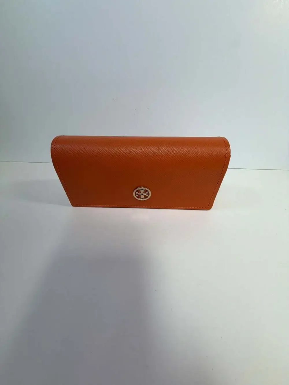Tory Burch Orange Saffiano Leather Eyeglass Case